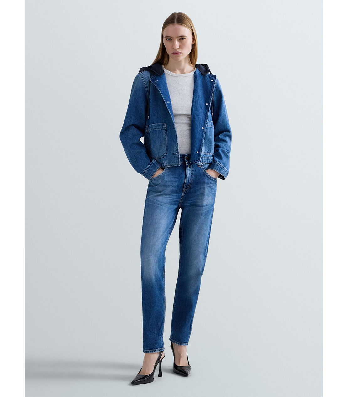 スリムボーイフィットMARTY ストレッチデニム 詳細画像 ブルー 2